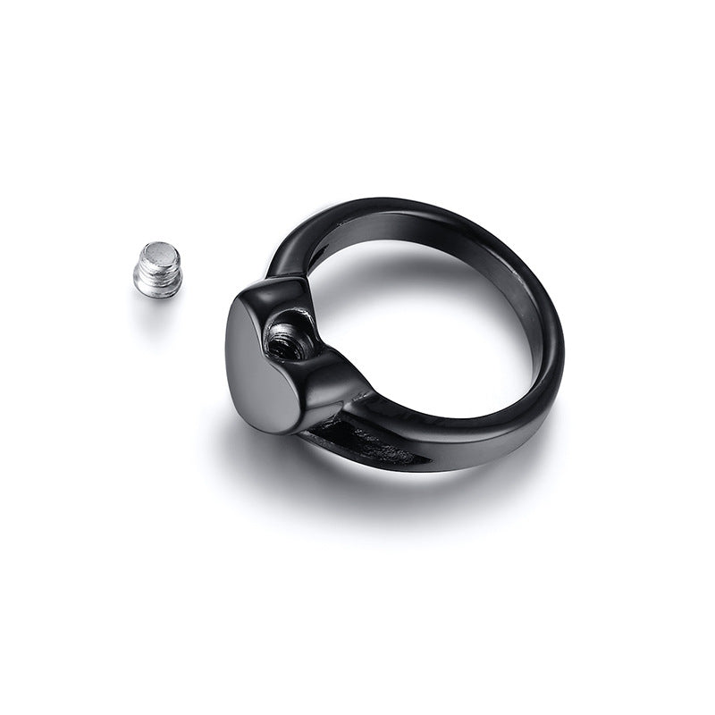 Pre Order:  Titanium Steel Heart-Shaped Urn Casting Ring