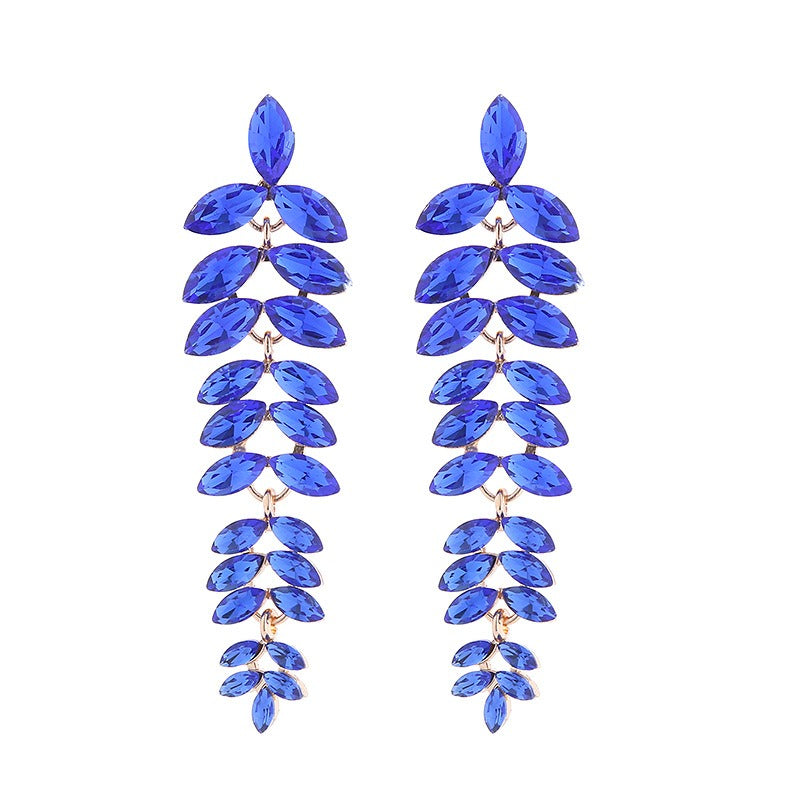 Pre Order:  Multi-Layered Diamond Leaf Flower Earrings