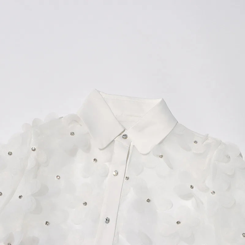 Pre Order:  3D Flower Fluff Mesh Shirt