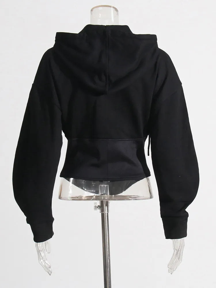 Pre Order:  Long Sleeved Waistband Hooded Jacket