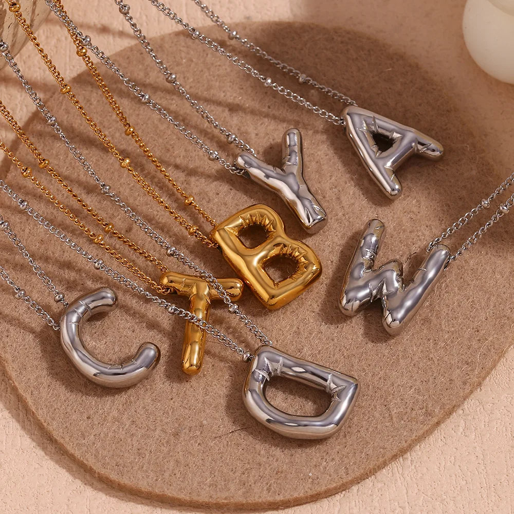 Pre Order:  Alphabet Pendant Plated Necklace