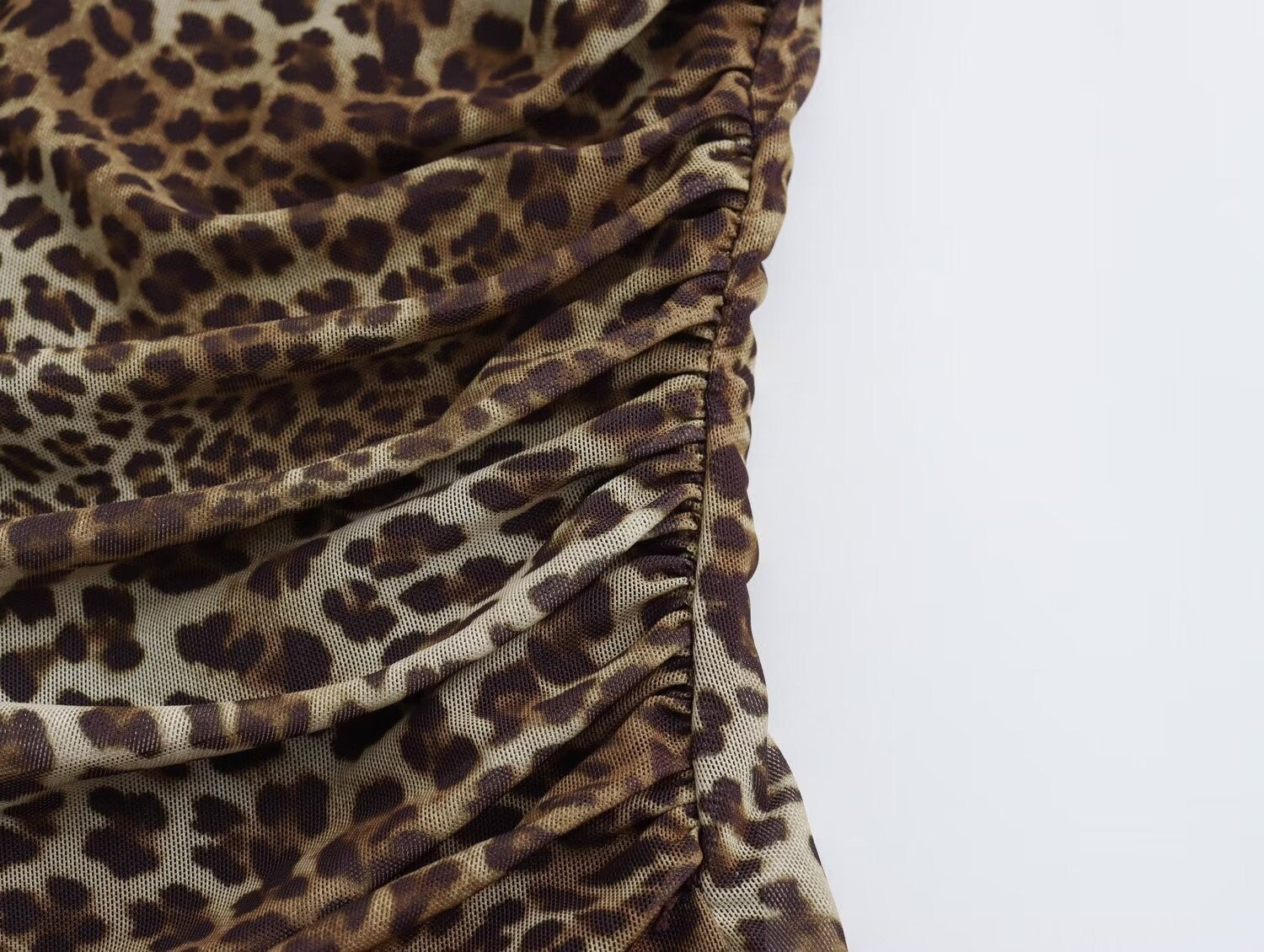 Pre Order:  Animal Print Silk Mesh Dress