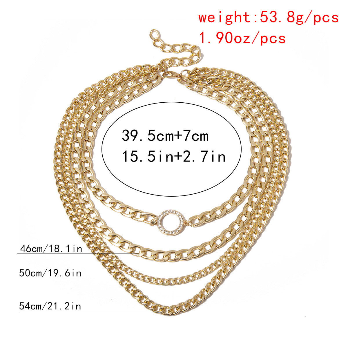 Pre Order:  Ring Center Layered Chain Necklace