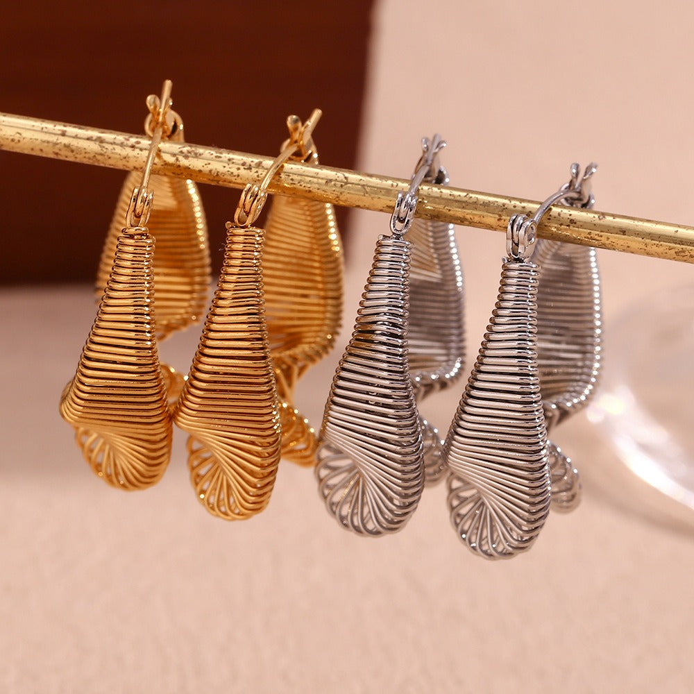 Pre Order:  Twisted Coil Hoop Plated Earrings