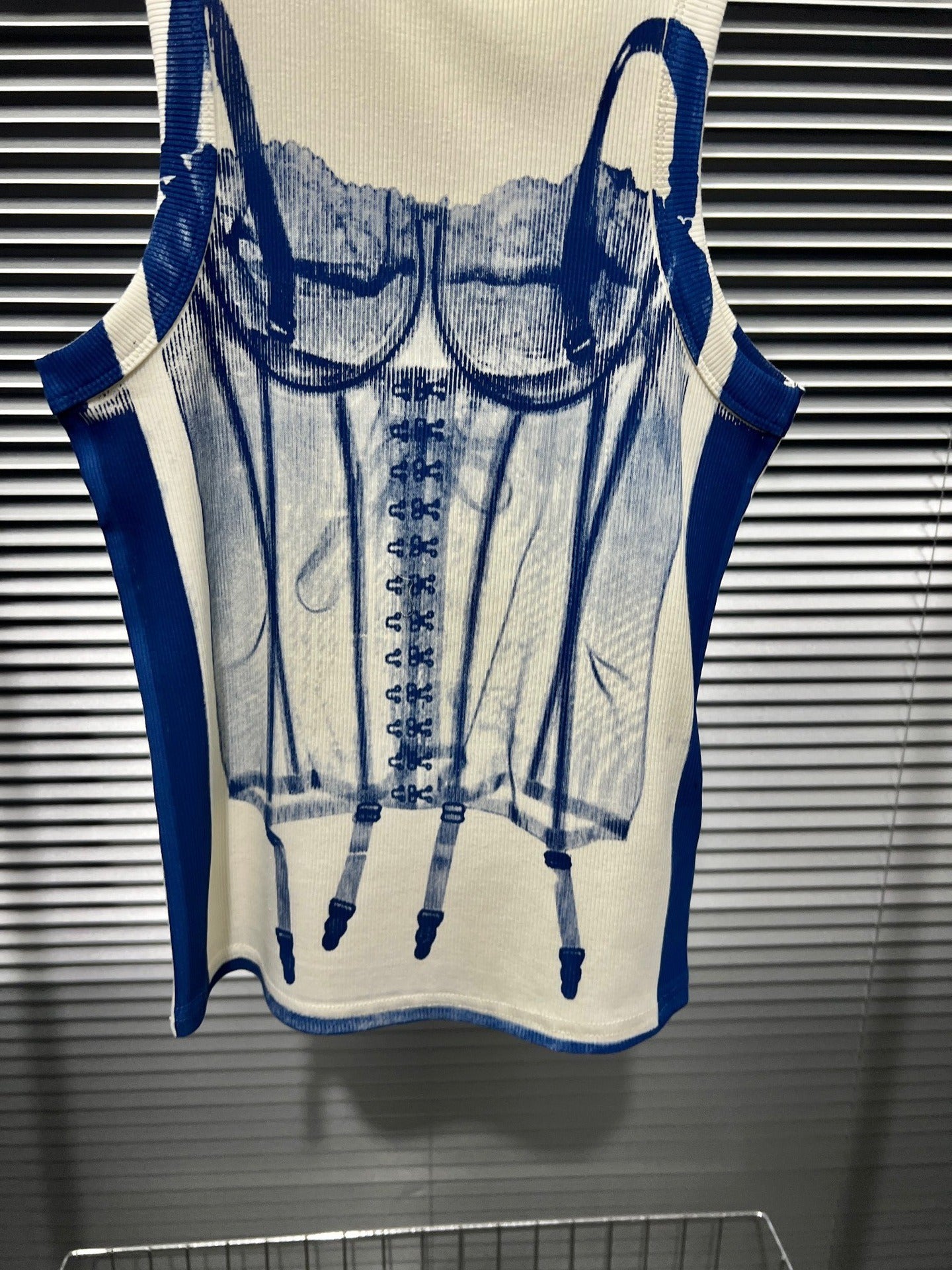 Pre Order:  Blue Hand-Painted Slim Fit Vest