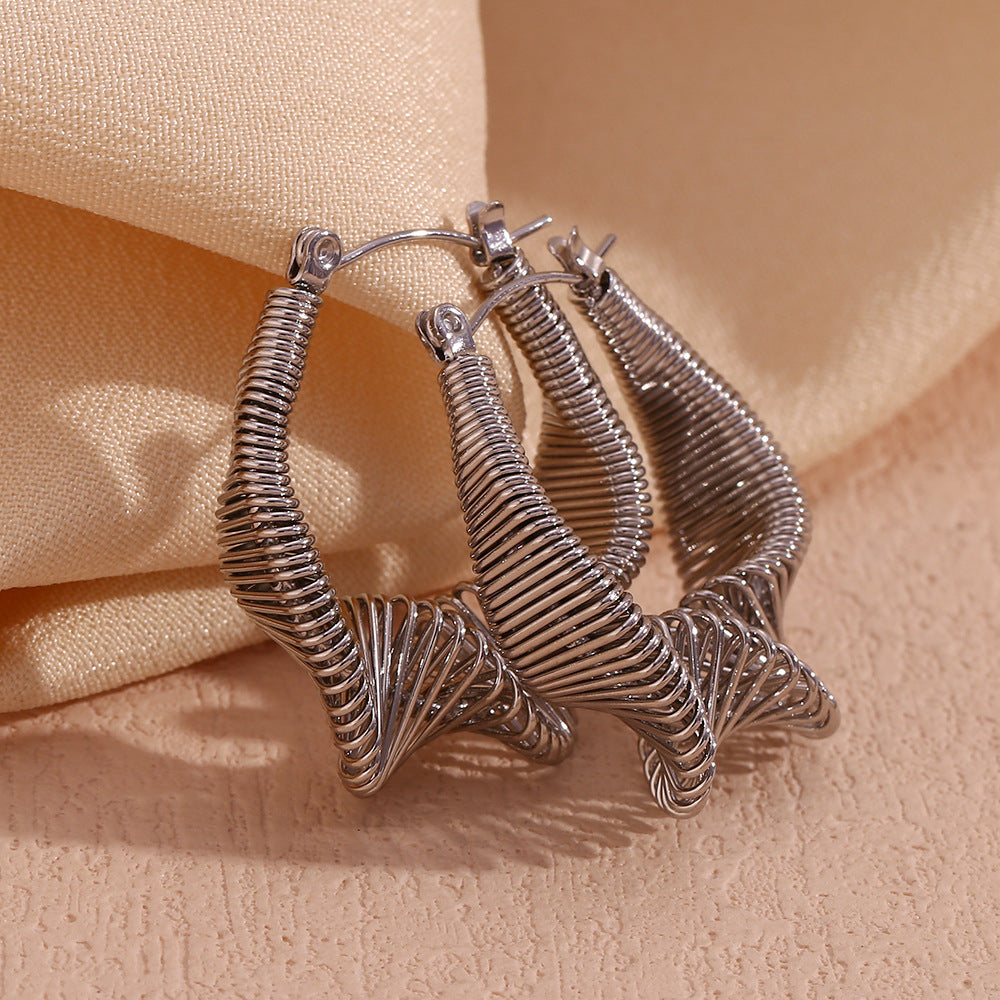 Pre Order:  Twisted Coil Hoop Plated Earrings