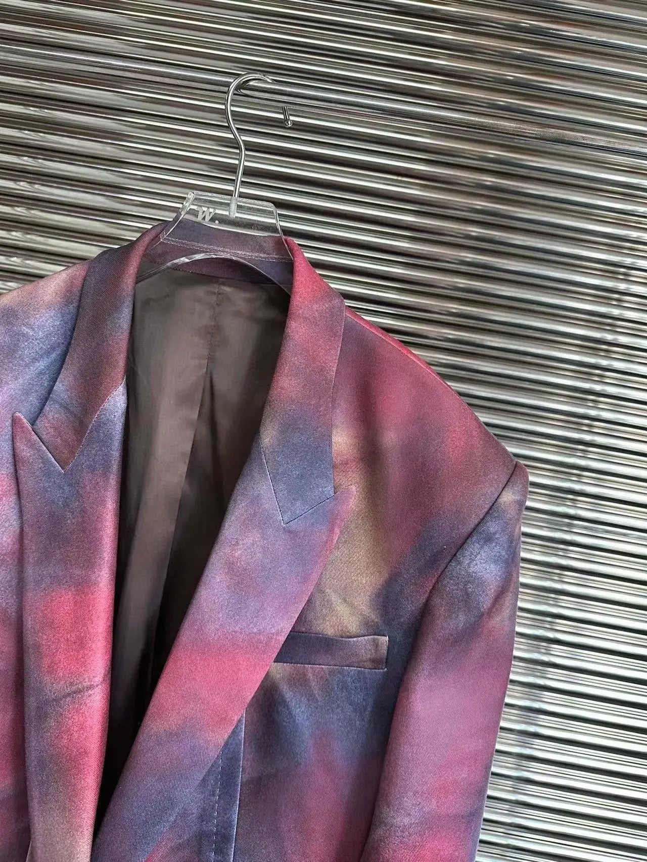 Pre Order:  Multicolor Tie-Dye Single-Breasted Loose Blazer