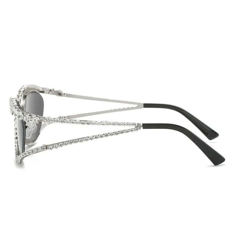 Pre Order:  Rhinestones Cutout Frame Sunglasses