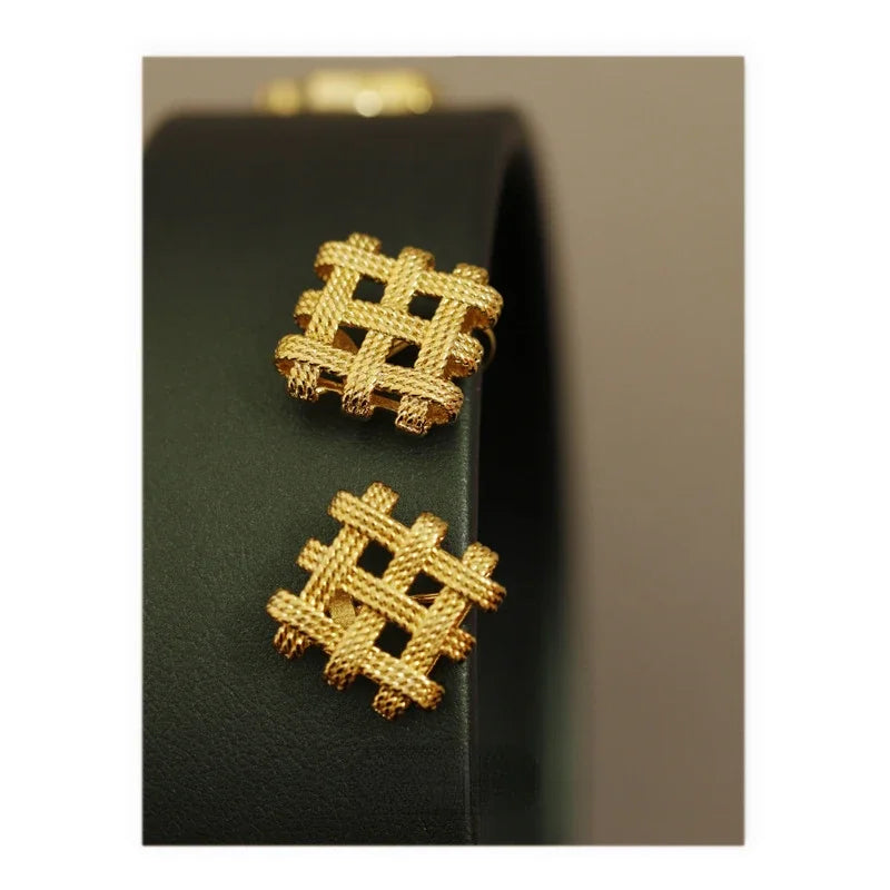 Pre Order:  Square Braided Ear Clip or Stud Earrings