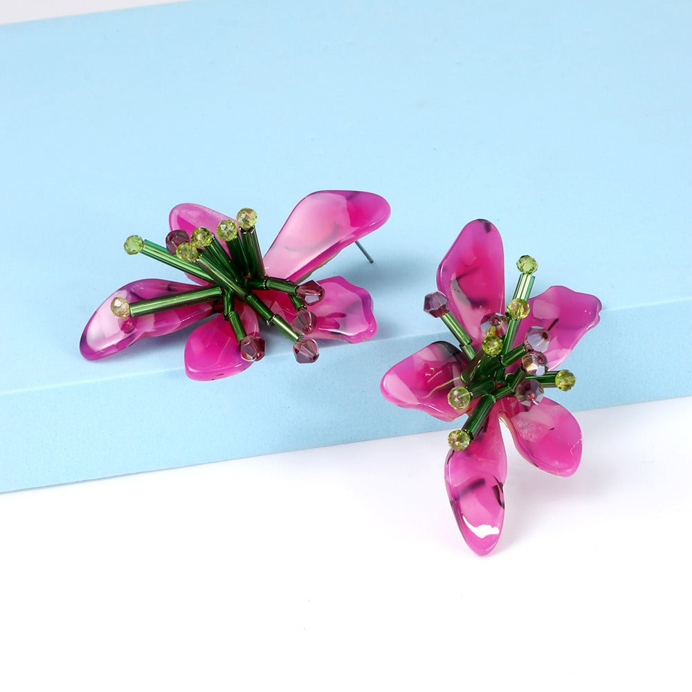 Pre Order:  Acrylic Retro Flower Earrings