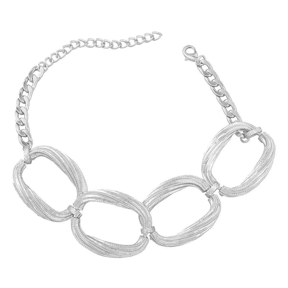 Pre Order:  Textured Linked Rings Choker