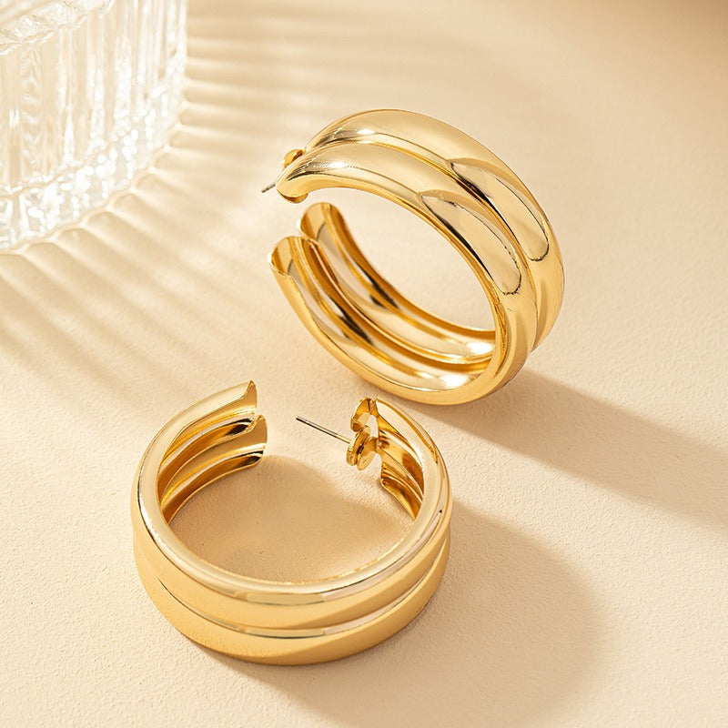 Pre Order:  Geometric Circle Alloy Earrings