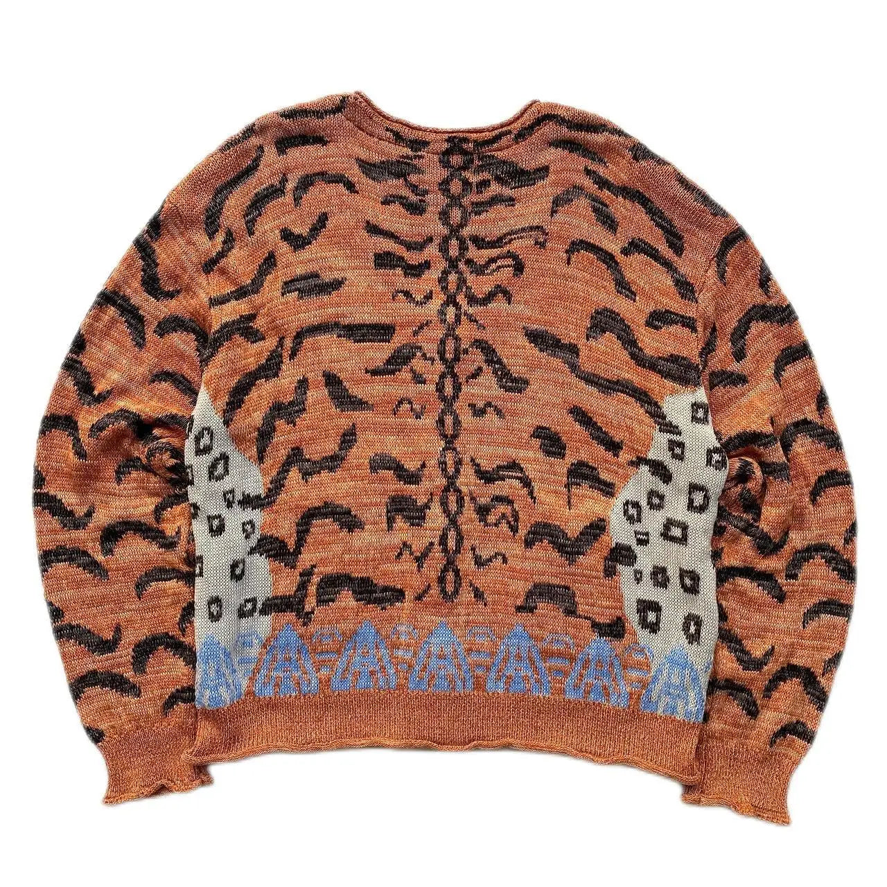 Pre Order:  Vintage Knitted Leopard Printed V-Neck Cardigans Sweater