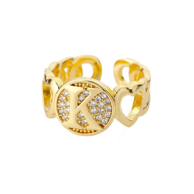 Pre Order:  Alphabet Gold Plated Resizable Ring