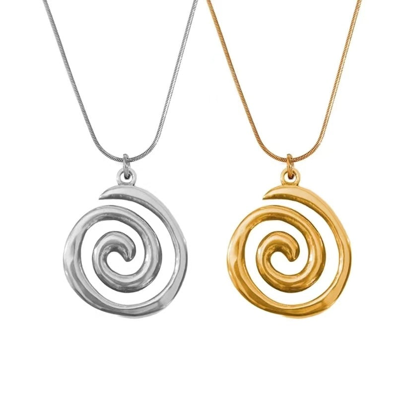 Pre Order:  Stainless Steel Spiral Pendant Necklace