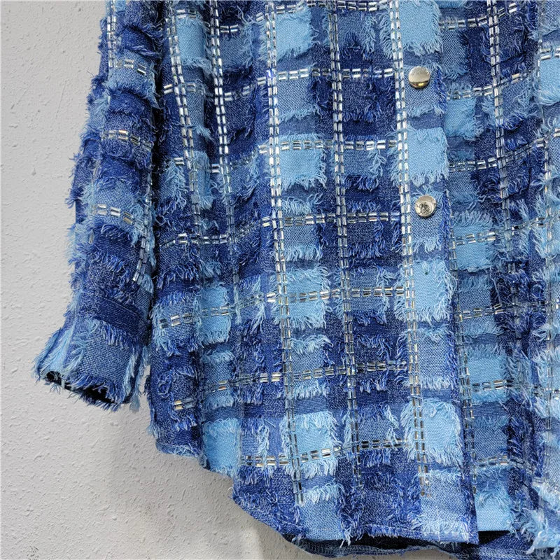 Lattice Plaid Long Sleeves Shirt