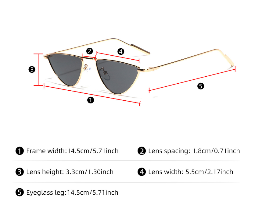 Pre Order:  Triangle Metal Frame Colored Sunglasses