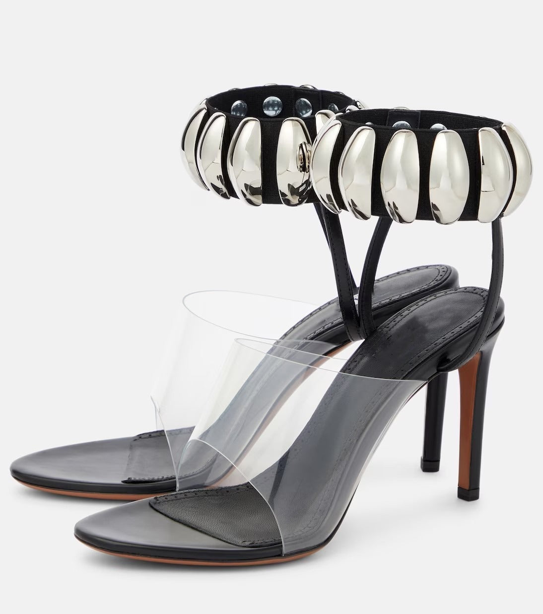 Pre Order:  Round Toe Metal Buckle Transparent PVC Open Toe Sandals