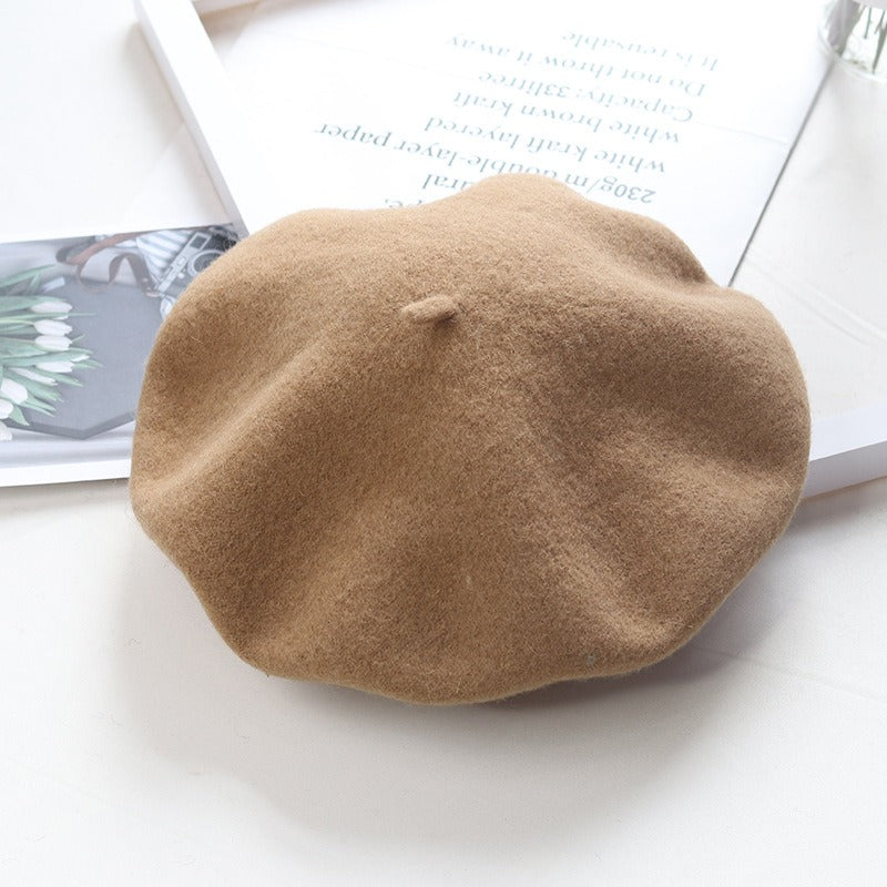 Round Top Knitted Wool Beret