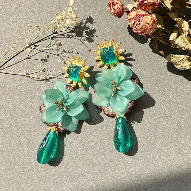 Pre Order:  Exaggerated Tassel Flower Earrings