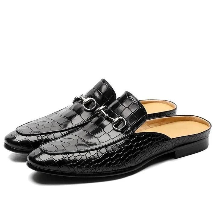 Pre Order:  Croc Pattern Half Loafers