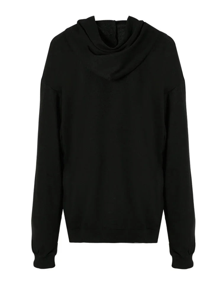 Pre Order:  Front Zippers Loose Hooded Sweatshirt