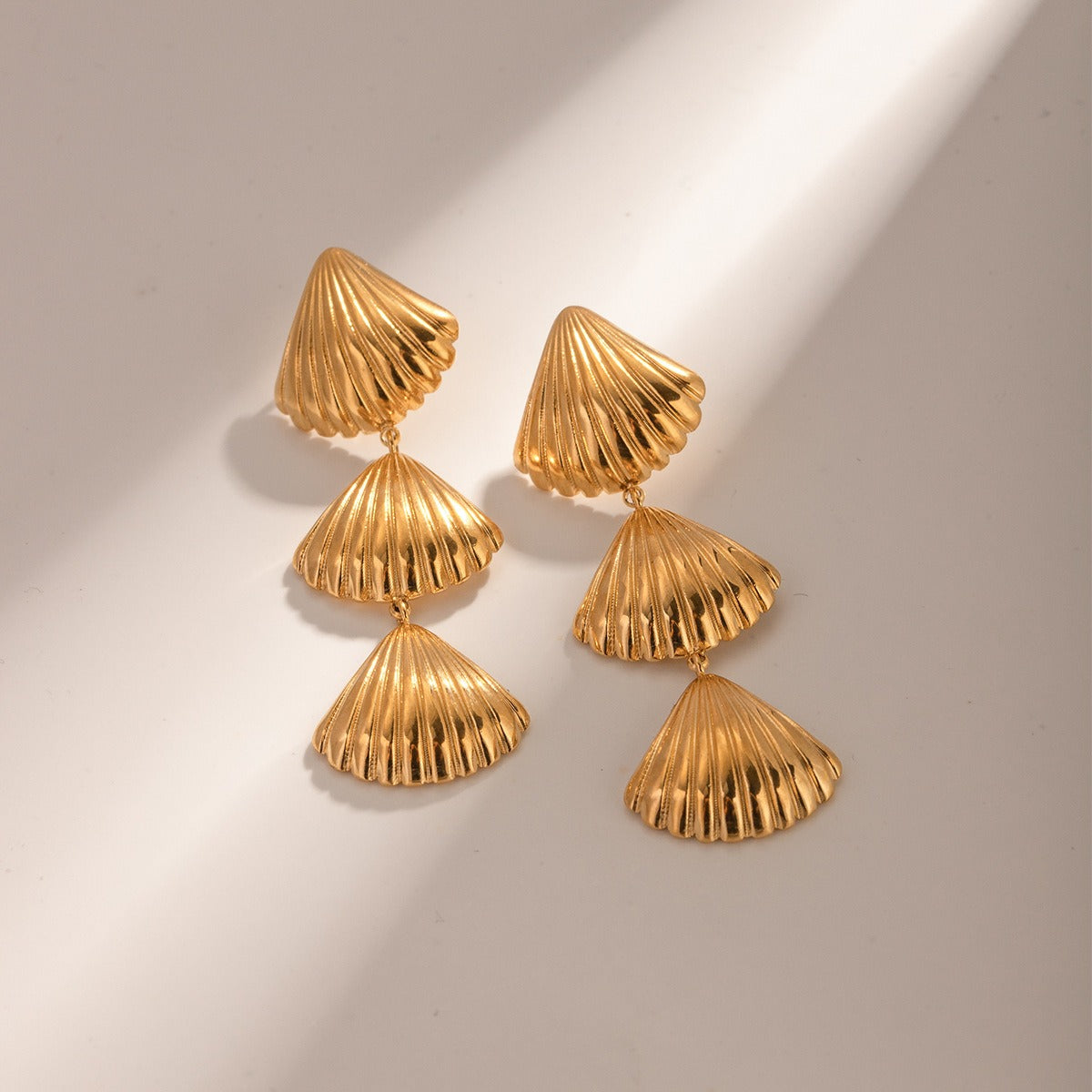 Pre Order:  Three Tier Shells Dangling Earrings