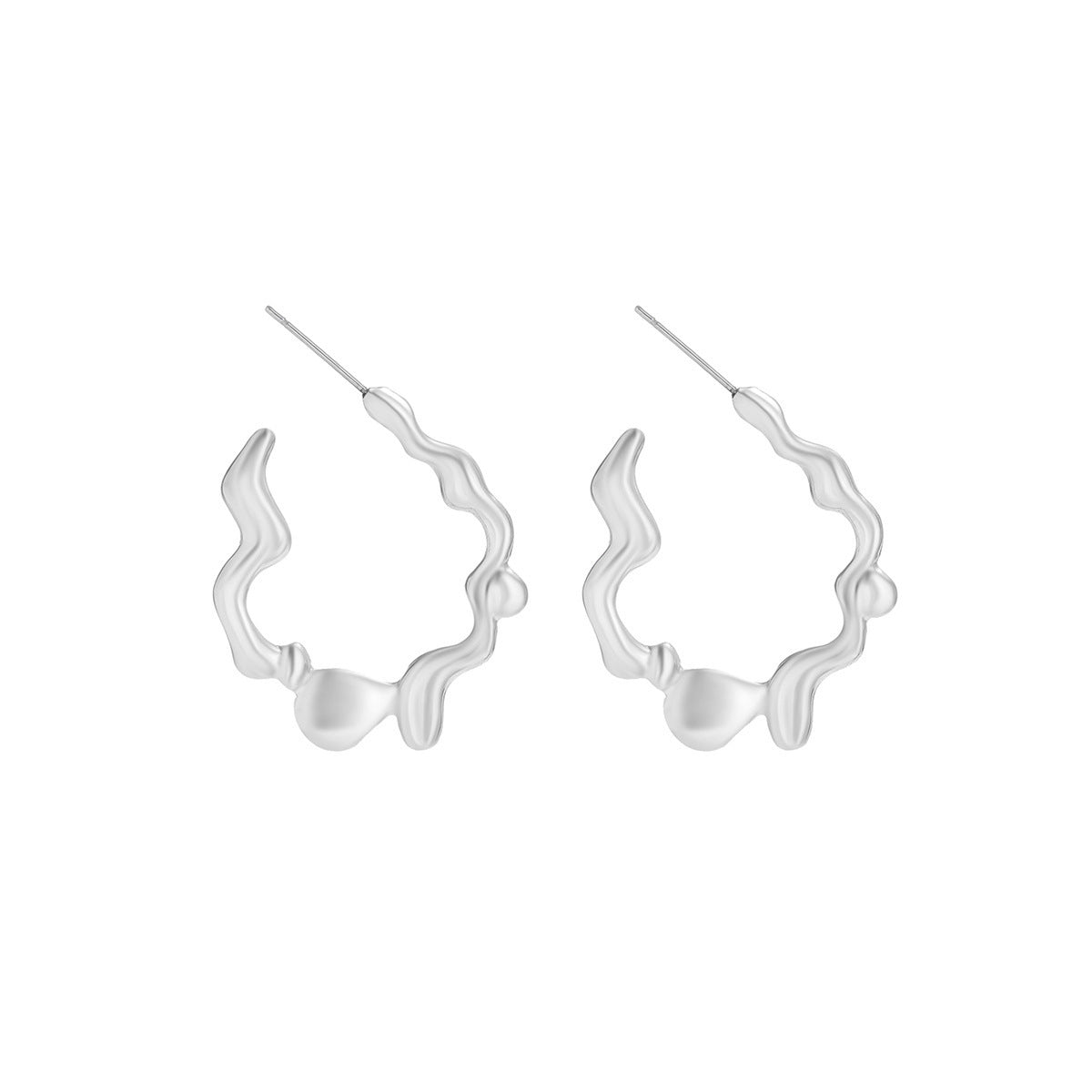 Pre Order: Creative Lava Geometric Heart-Shaped Asymmetrical Earrings