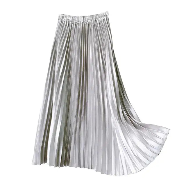 Pre Order:  Pleated High-Waist Midi Skirt