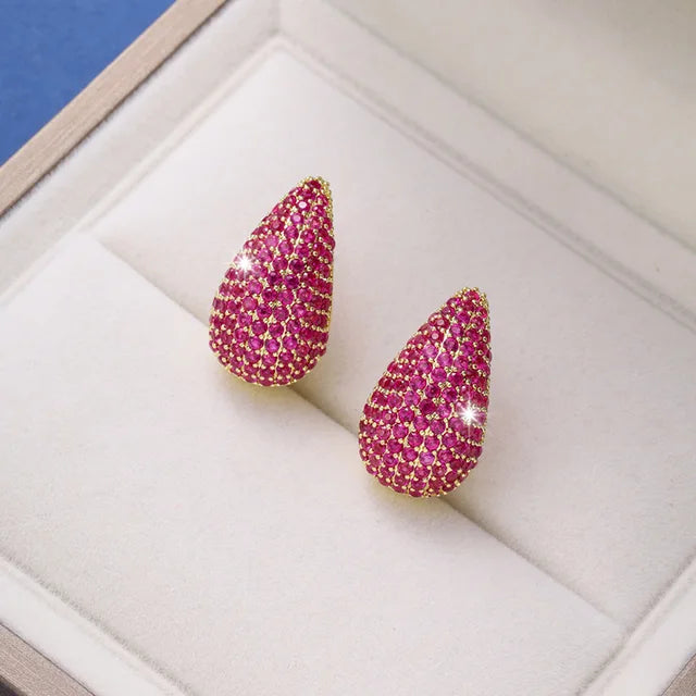 Pre Order:  Chunky Zircon Teardrop Stud Earrings