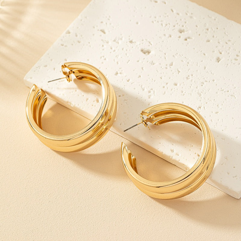 Pre Order:  Geometric Circle Alloy Earrings