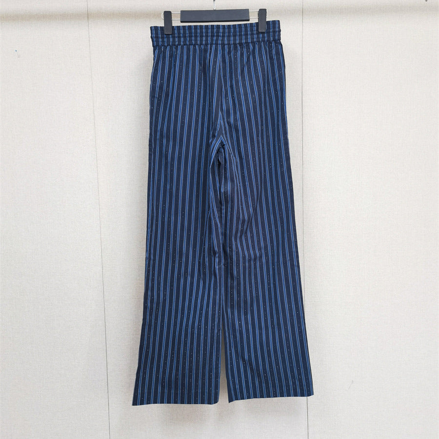 Pre Order:  Loose Striped Diamond Tie Shirt + Long Pants