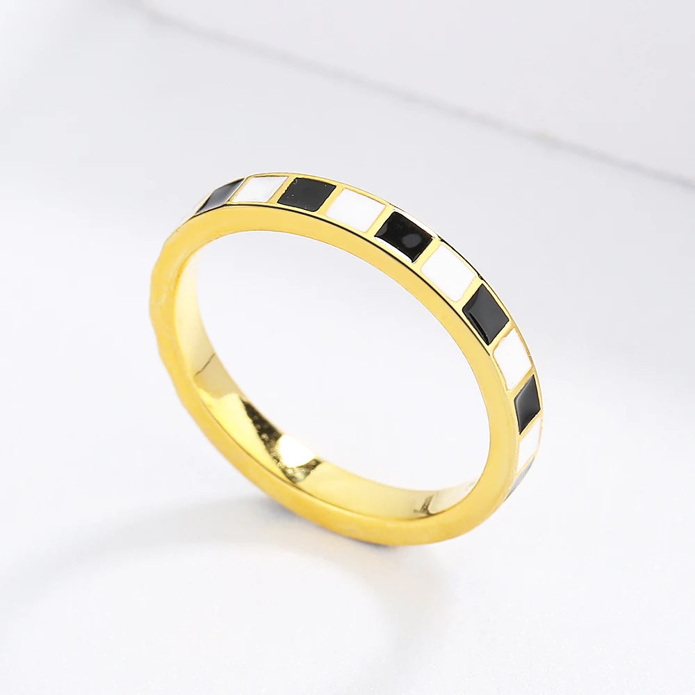 Pre Order:  Checkerboard Minimalist Ring