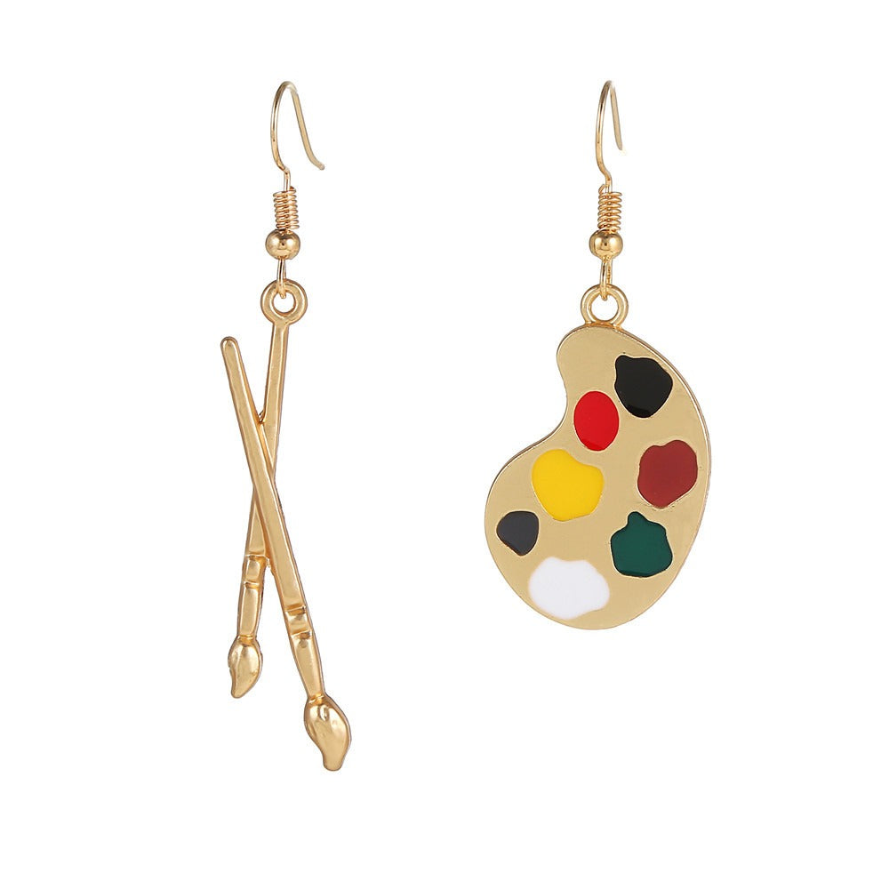 Pre Order:  Asymmetrical Artistic Brushes Color Palettes Hooks Earrings