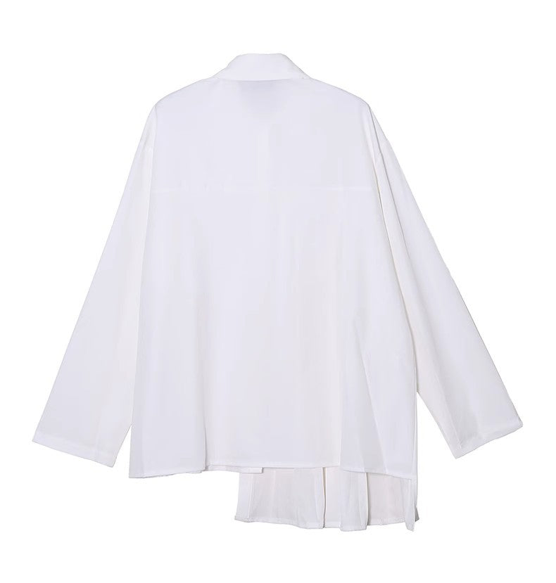 Pre Order:  Asymmetrical Half Pleated Cotton Top