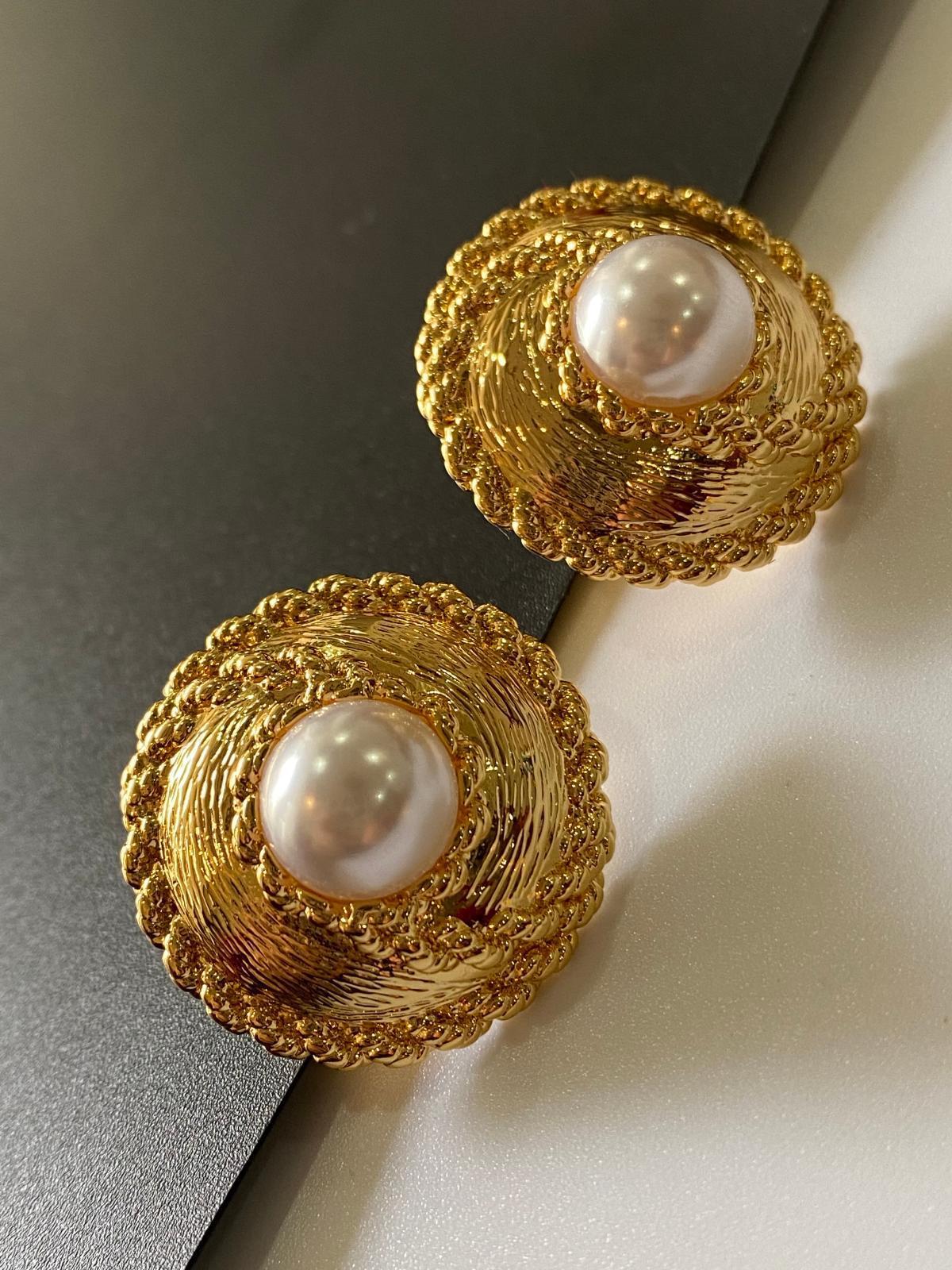 Pre Order:  Faux Pearl Electroplated Stud Earrings