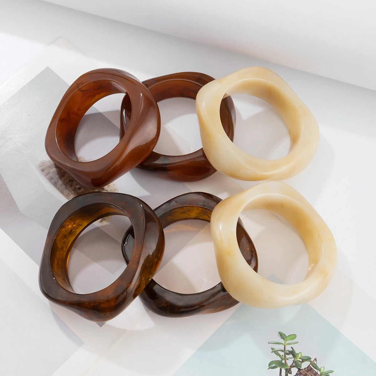 Pre Order:  Boho Stackable Acrylic Resin Chunky Bangle Bracelet