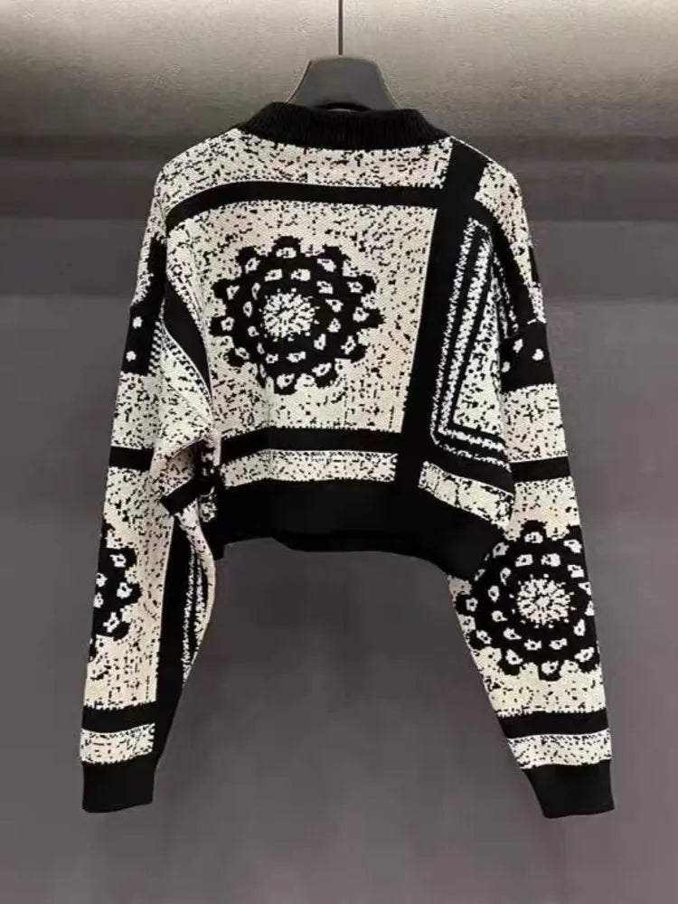 Pre Order:  Flower Embroidery Round Neck Knitted Sweater