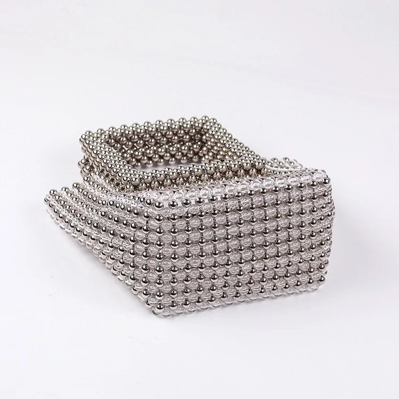 Pre Order:  Silver Beads Top-Handle Handbag