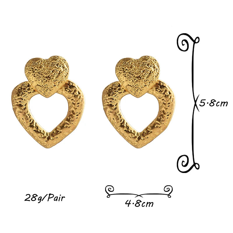 Pre Order:  Double Hearts Drop Earrings