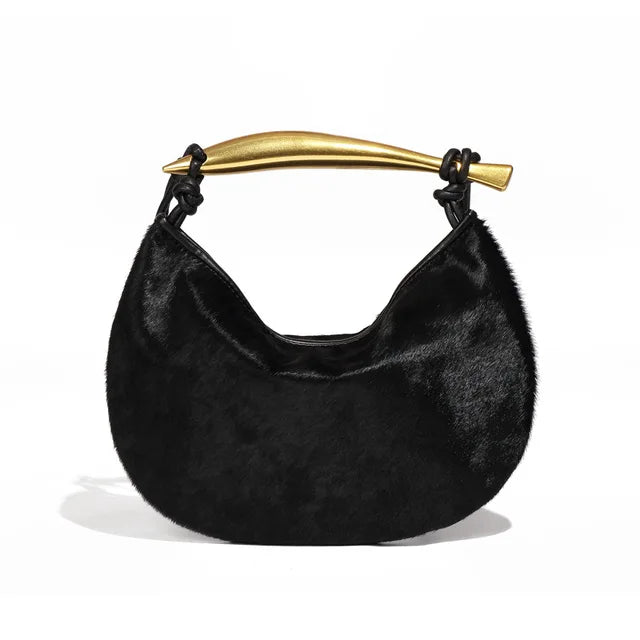 Bone Handle Leather Shoulder Bag