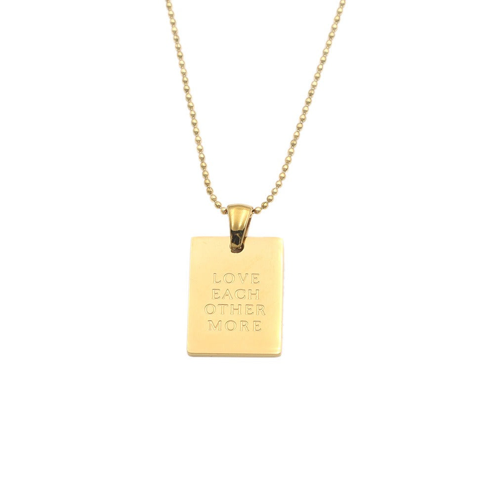 Pre Order:  Square Engraved Pendant Necklace