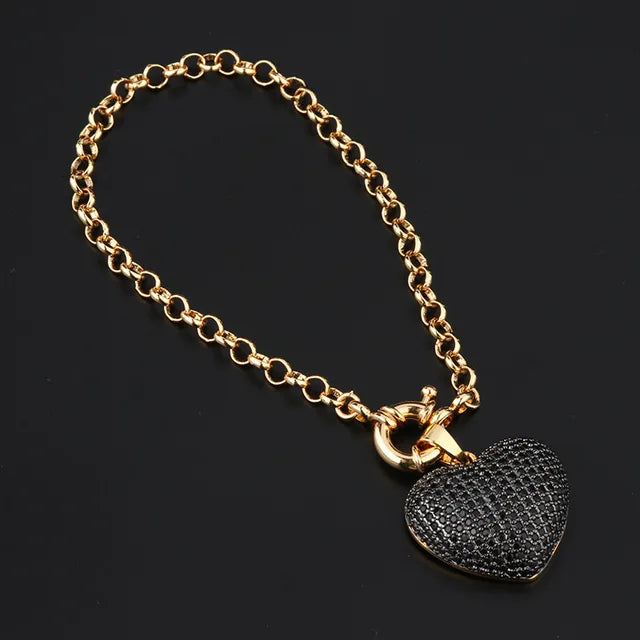 Pre Order:  Heart Micro-Set Zircon Plated Bracelet