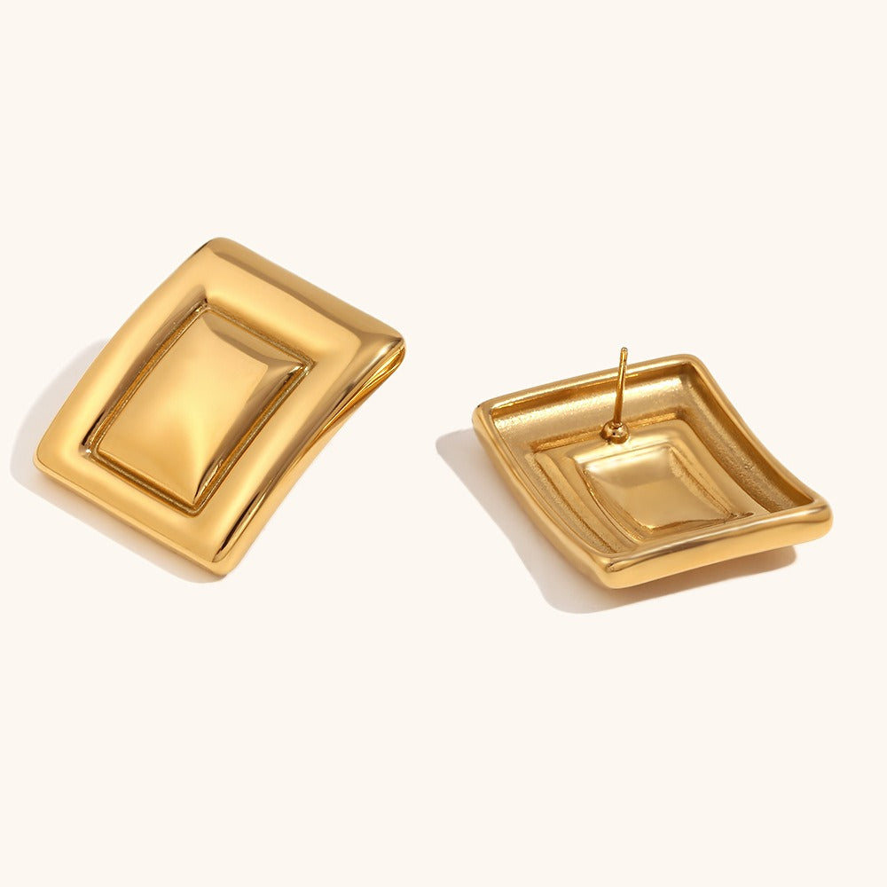 Pre Order:  Exaggerated Geometric Rectangular Block Earrings