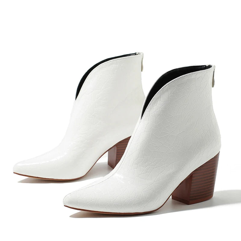 Square Chunky Low Heel Ankle Boots