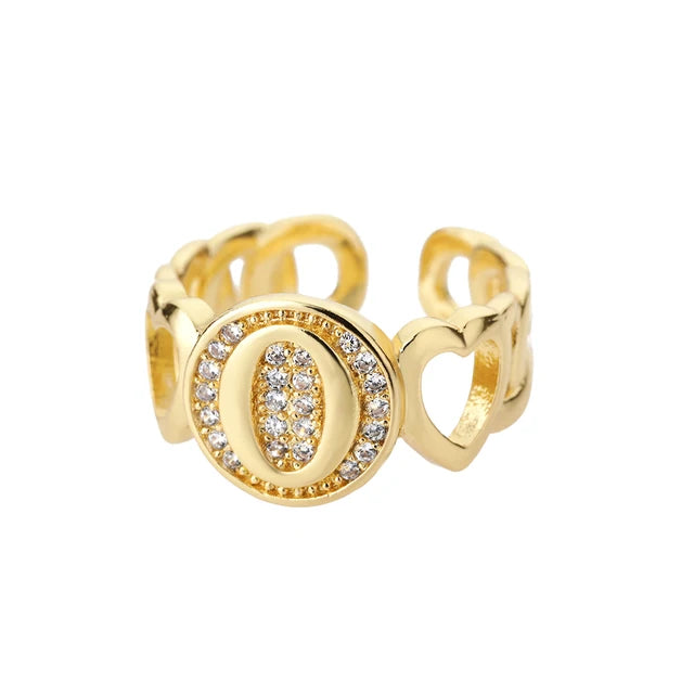 Pre Order:  Alphabet Gold Plated Resizable Ring