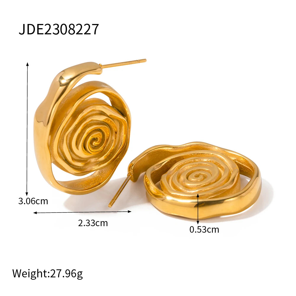 Pre Order:  Spiral Rosette Gold Plated Earrings