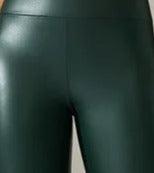 Pre Order:  Semi-Glossy Faux Leather Stretch Leggings