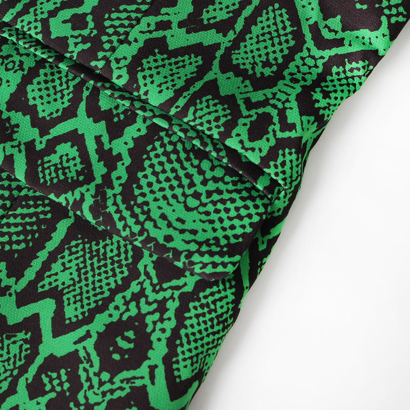 Pre Order:  Green Snake Pattern Loose Blazer