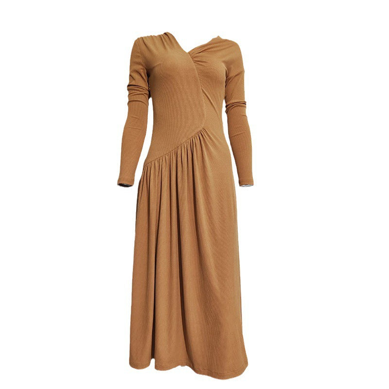 Pre Order:  Curved Contour Pleated Midi Dress